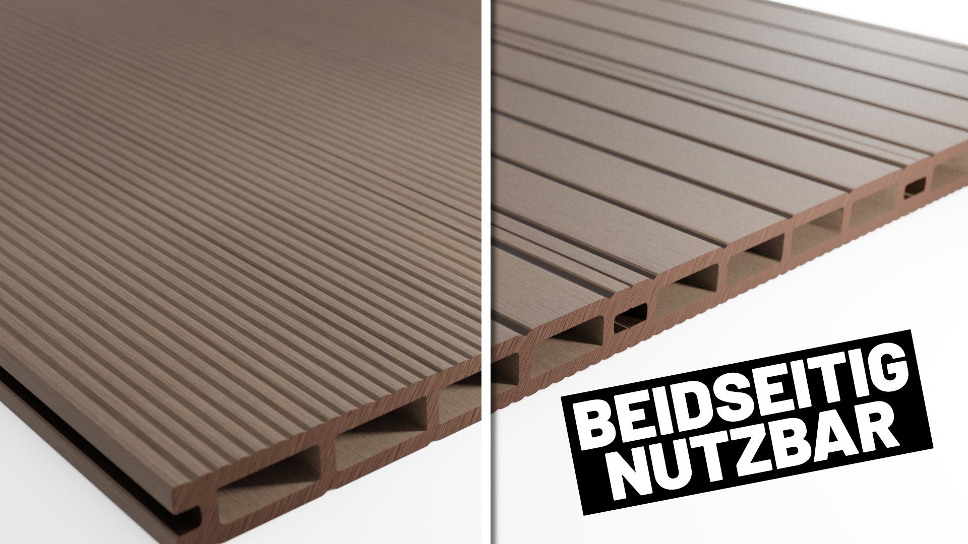 Endorphin Terrassendielen ® 16m² Braun WPC Terrassendielen Komplettset