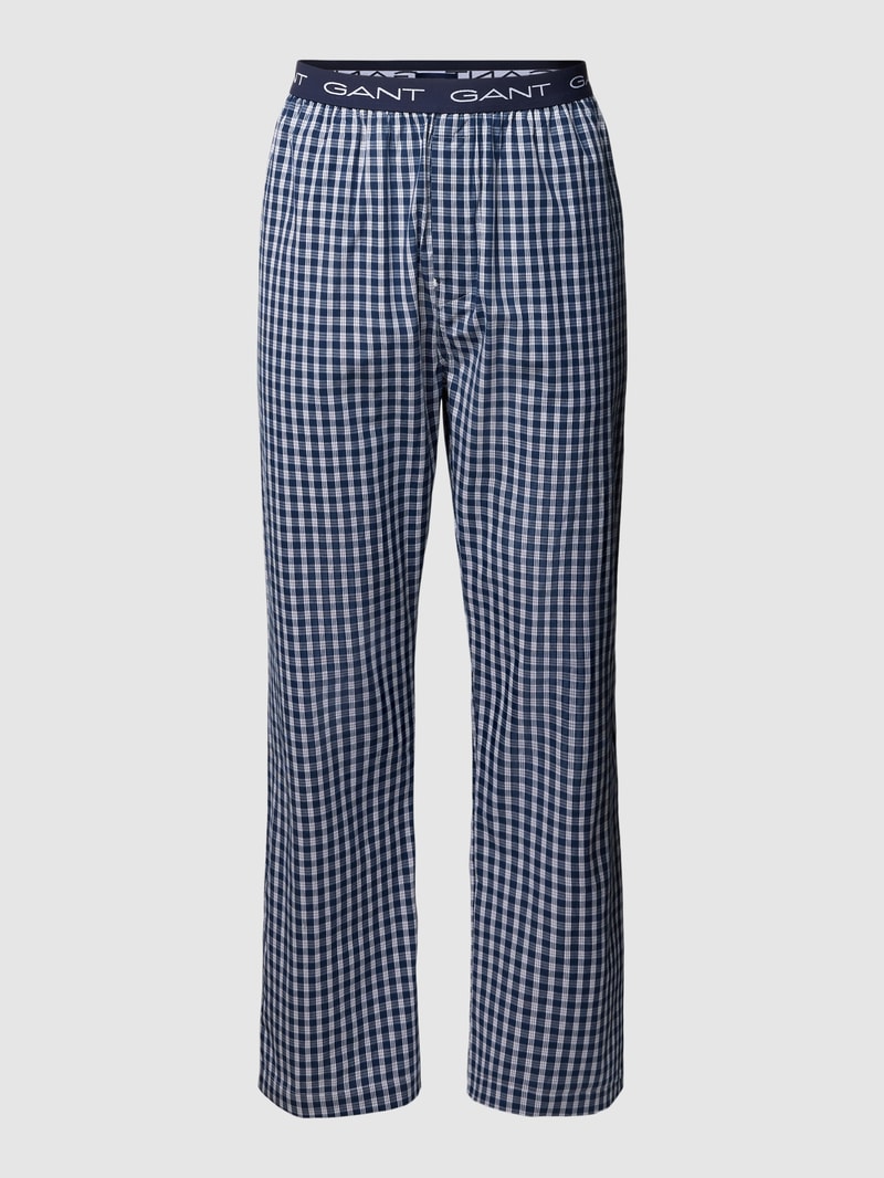 Pyjama-Hose mit Allover-Muster in dunkelblau
