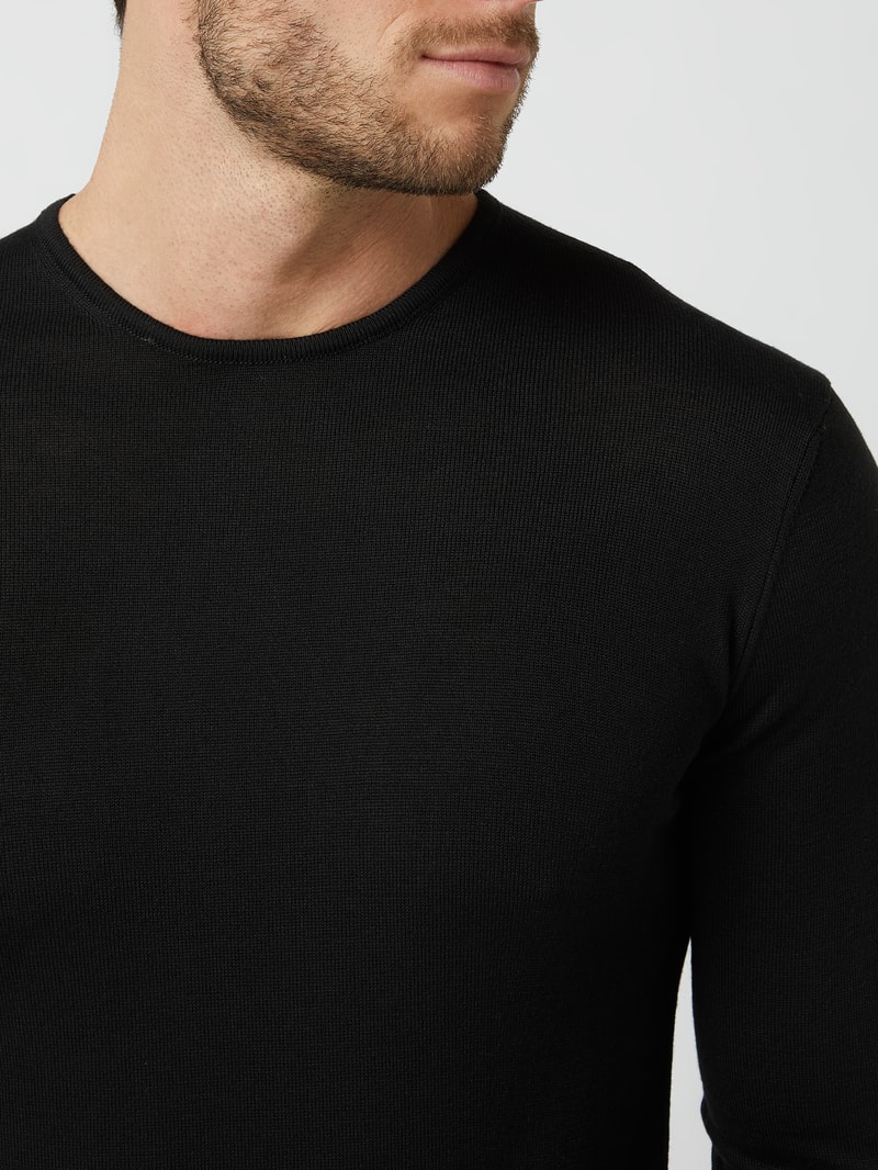 Pullover aus Wollmischung in schwarz