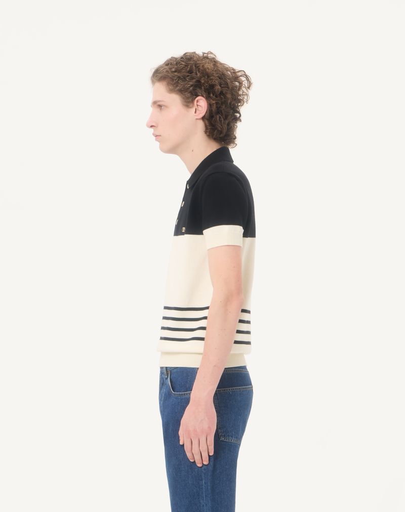 Valentino poloshirt van wol met V-logo