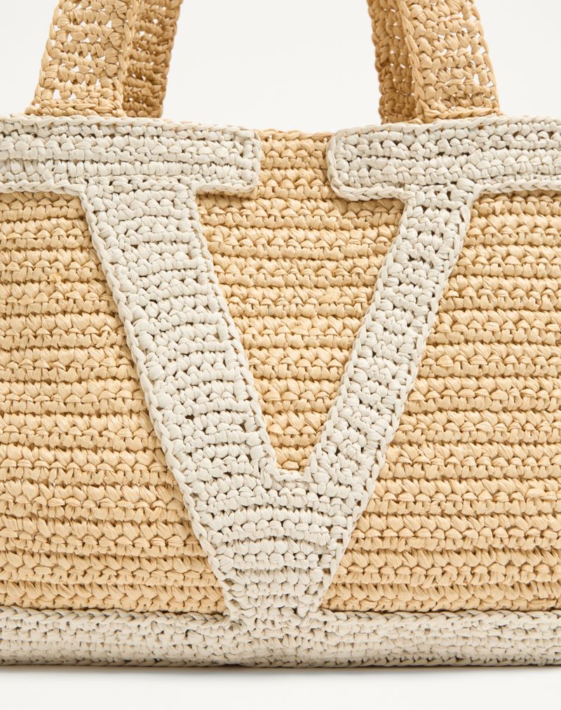 Valentino Garavani Viva Superstar Stor Raffia indkøbstaske