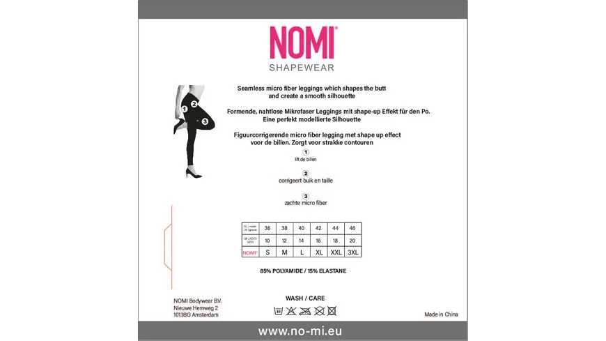 NO-MI Damen figurformende Leggings Shape Up 60DEN Black