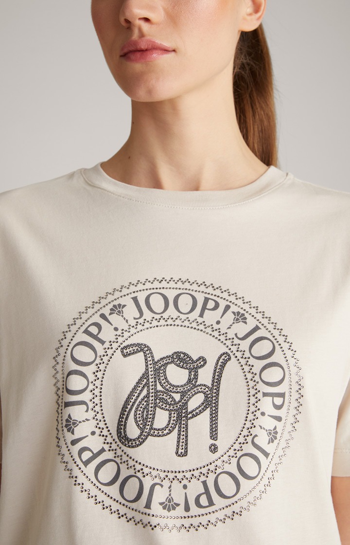 Baumwoll-T-Shirt in Beige