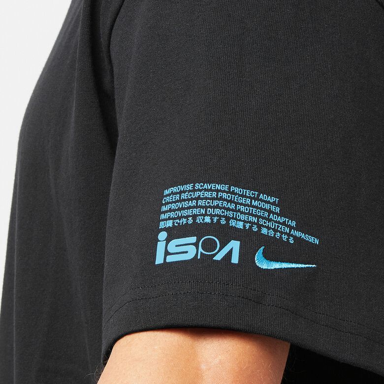 NIKE Ispa Fleece T-Shirt black/baltic blue/iron grey