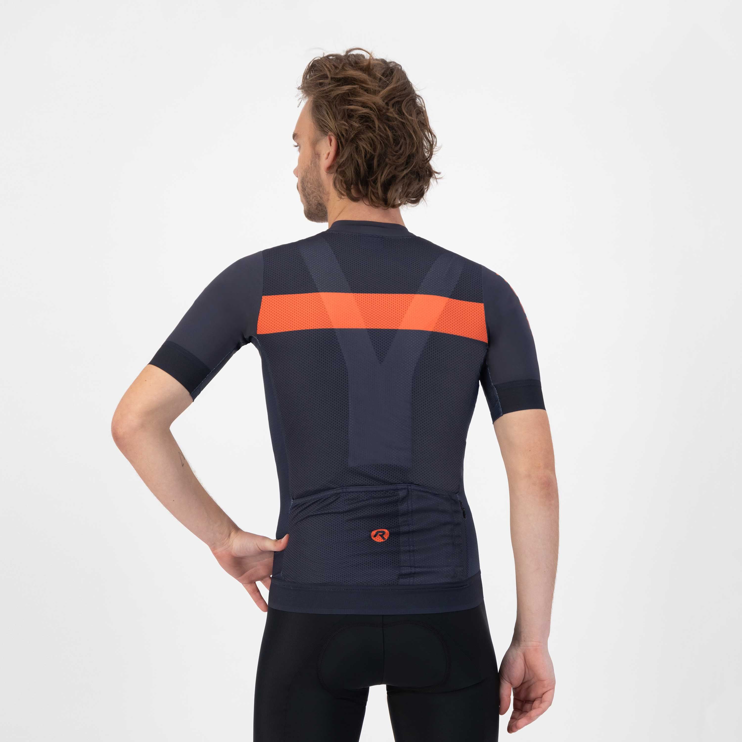 Rogelli Prime Blau/Orange Herren Radtrikot Kurzarm