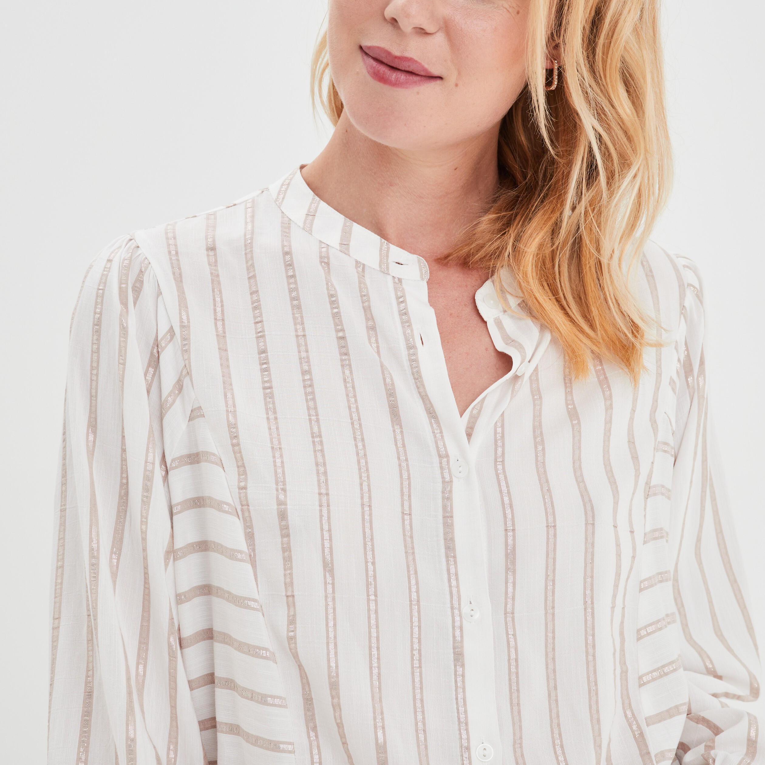 Chemise fils métallisés Creeks ecru femme | La Halle