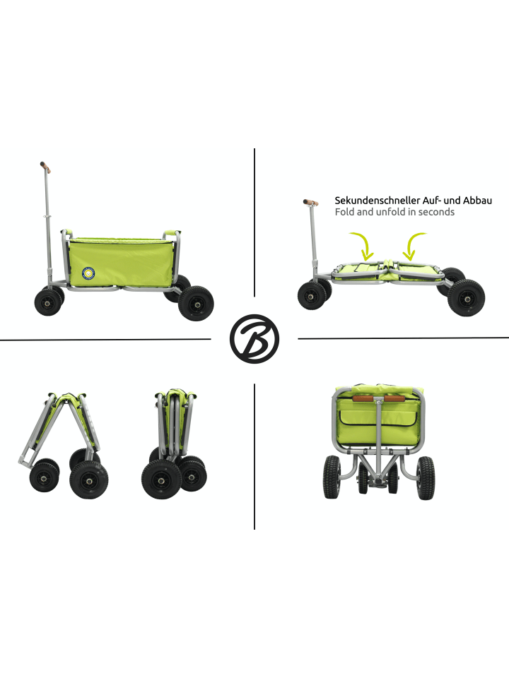 Beachtrekker Beachtrekker LiFe faltbarer Bollerwagen   Bremse, klappbarer Handwagen (Grün) günstig kaufen onesize