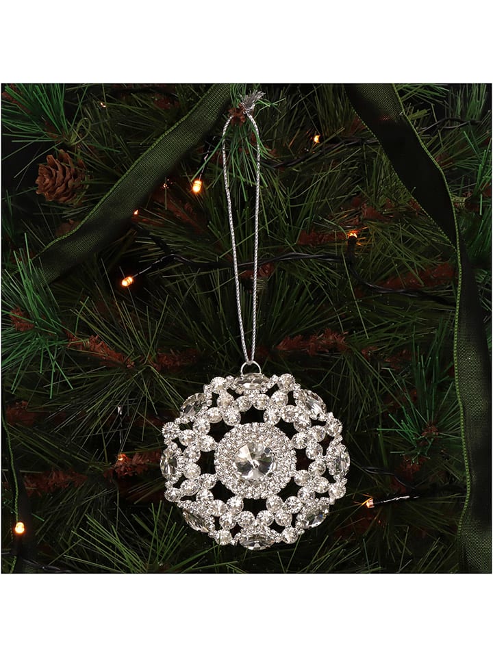 Kersten 4er-Set: Dekoanhänger ''Broche'' in Silber - Ø 8 cm günstig kaufen onesize