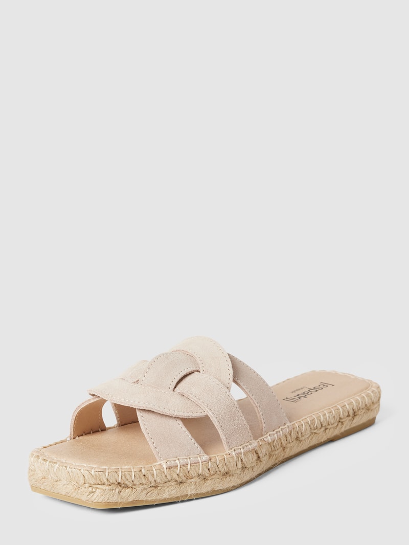 Pantolette in Flecht-Optik in beige