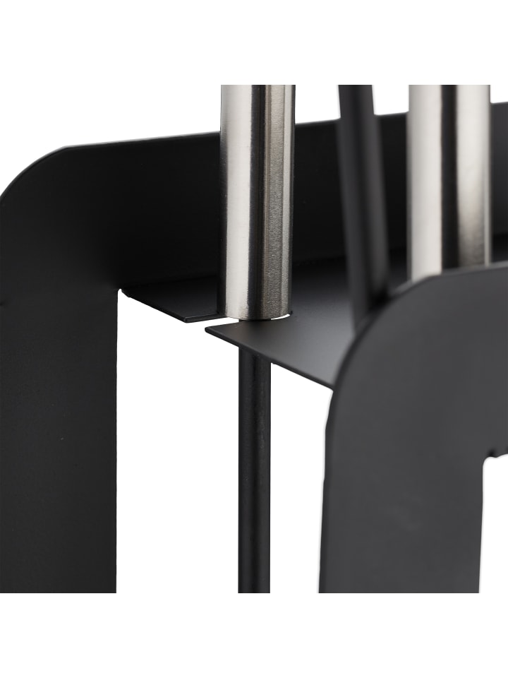 relaxdays 5-teilige Kamingarnitur in Schwarz günstig kaufen onesize
