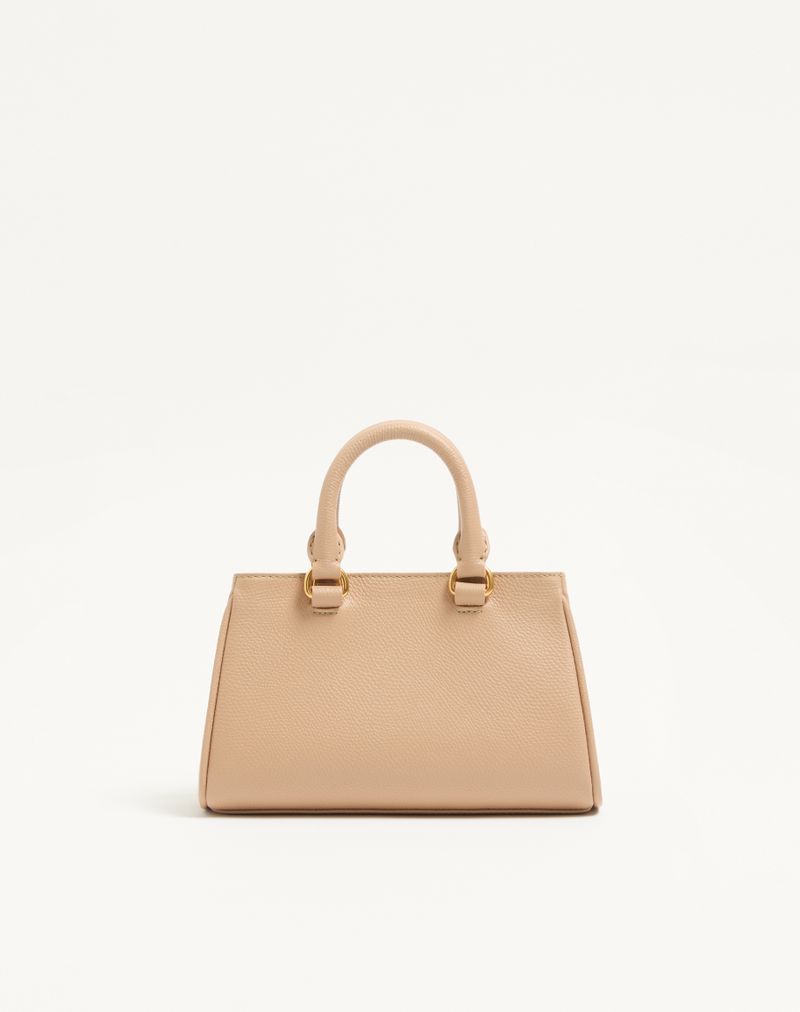 Bolsa Mini VLogo Signature em couro de bezerro granulado
