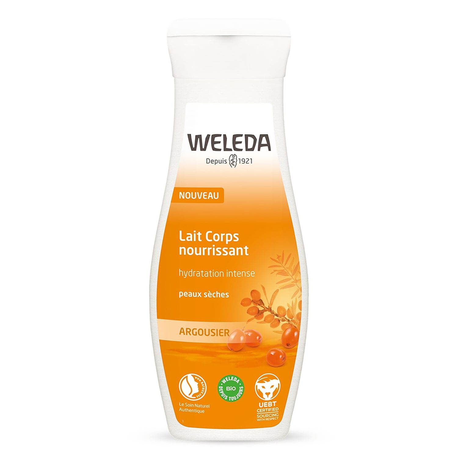 Weleda Argousier Lait Corps Nourrissant - Peaux Sèches - Hydratation Intense - 200 ml