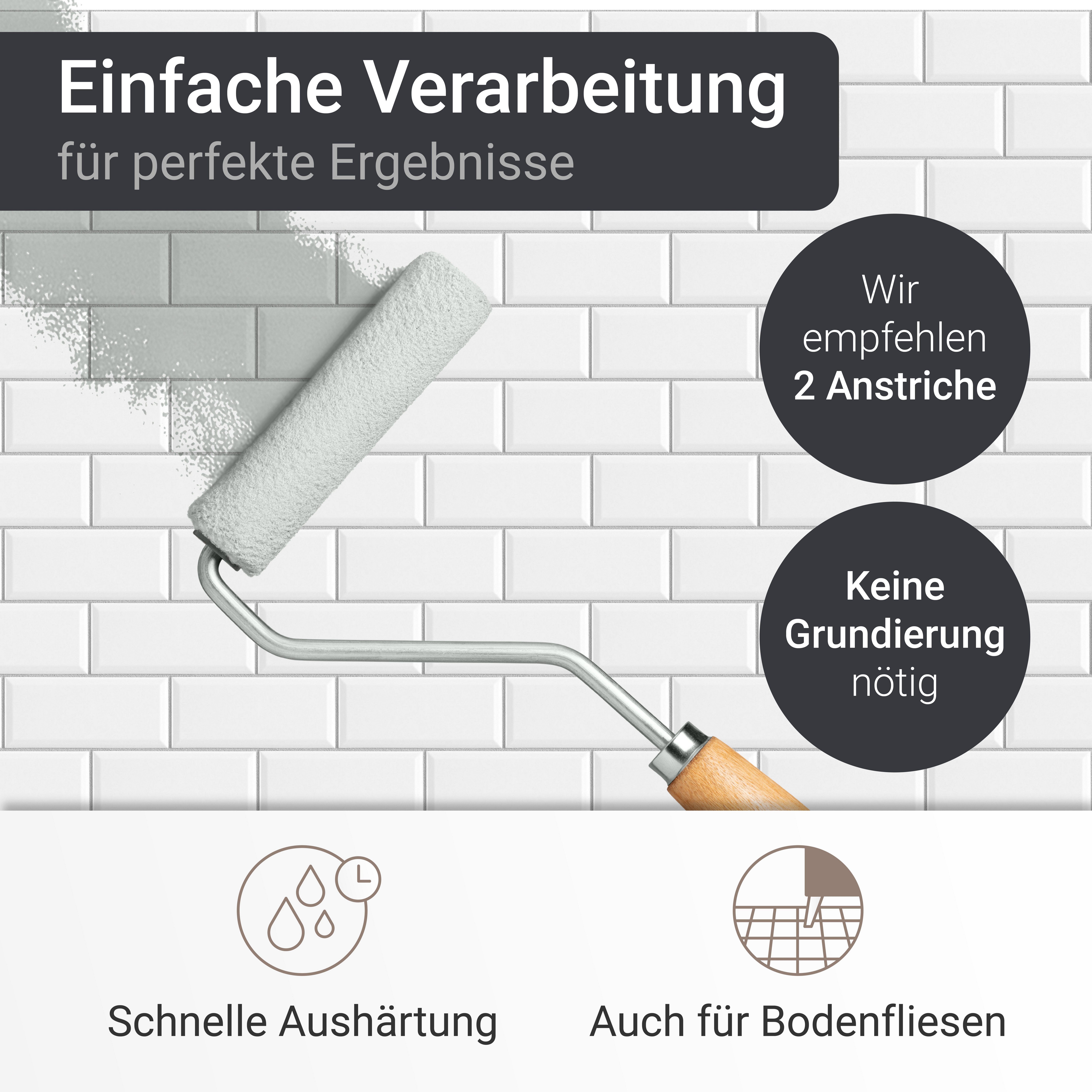 WO-WE Fliesenlack 2K Fliesenfarbe Fliesen Lack Bodenfliesen W712, 2,5-20Kg, MATT, Epoxidharz