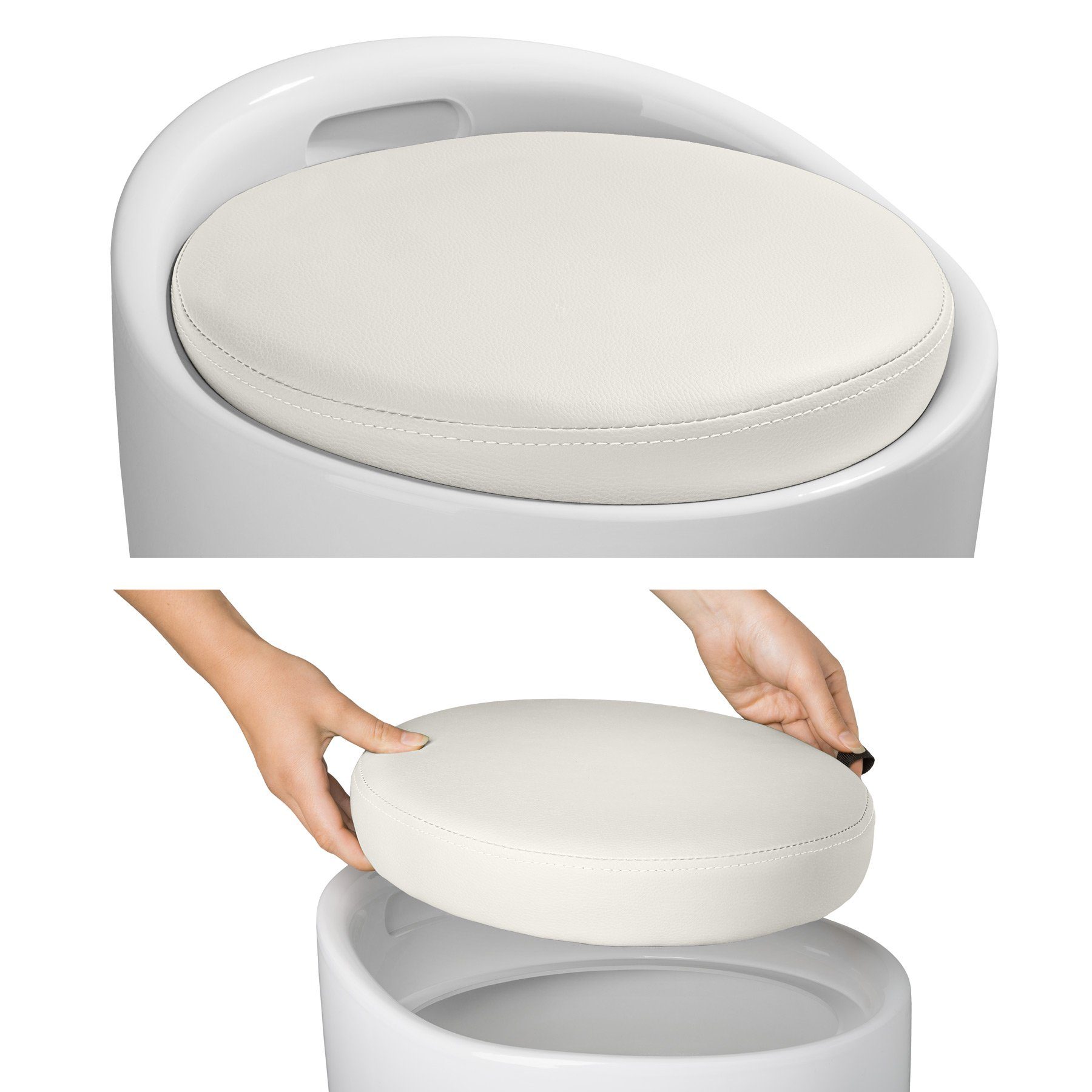 tectake Dusch- und Badhocker Badhocker mit Stauraum