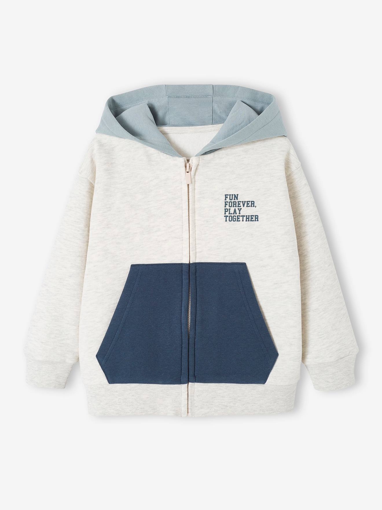 Vertbaudet Jungen Sport-Kapuzenjacke Oeko-Tex - grau meliert