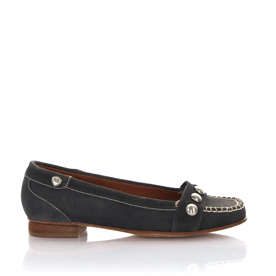 Rossano Bisconti - Slipper Delave Veloursleder grau Nieten - grau