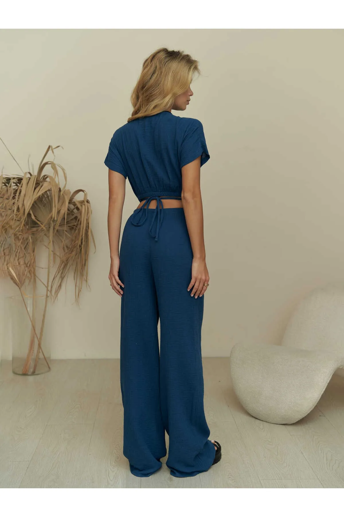 BOHEMAİ  Phuket Indigo Musselin-Ernteset