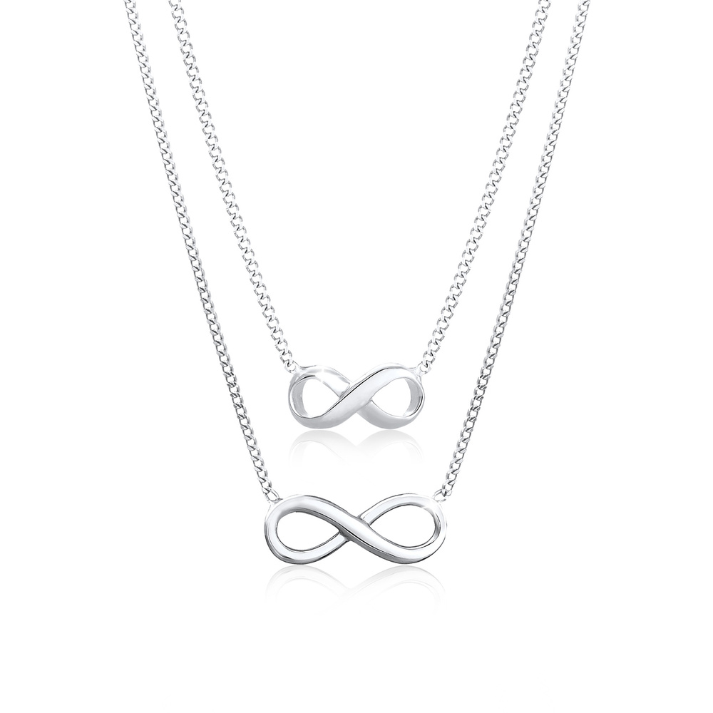 Elli Elli Collier Symbole Infini Amour Mére Enfant Ensemble Collier Femme - (925/1000) Bijoux
