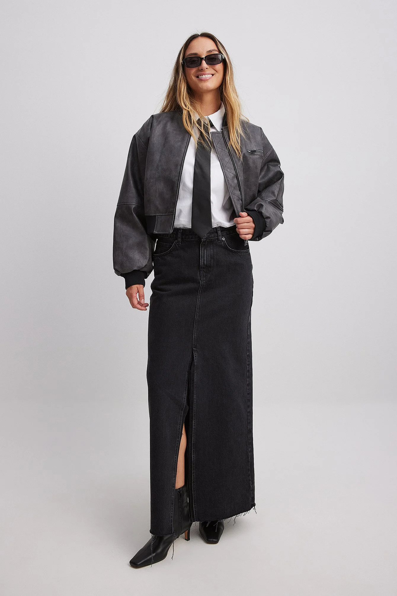 PU-Bomberjacke mit Waschung