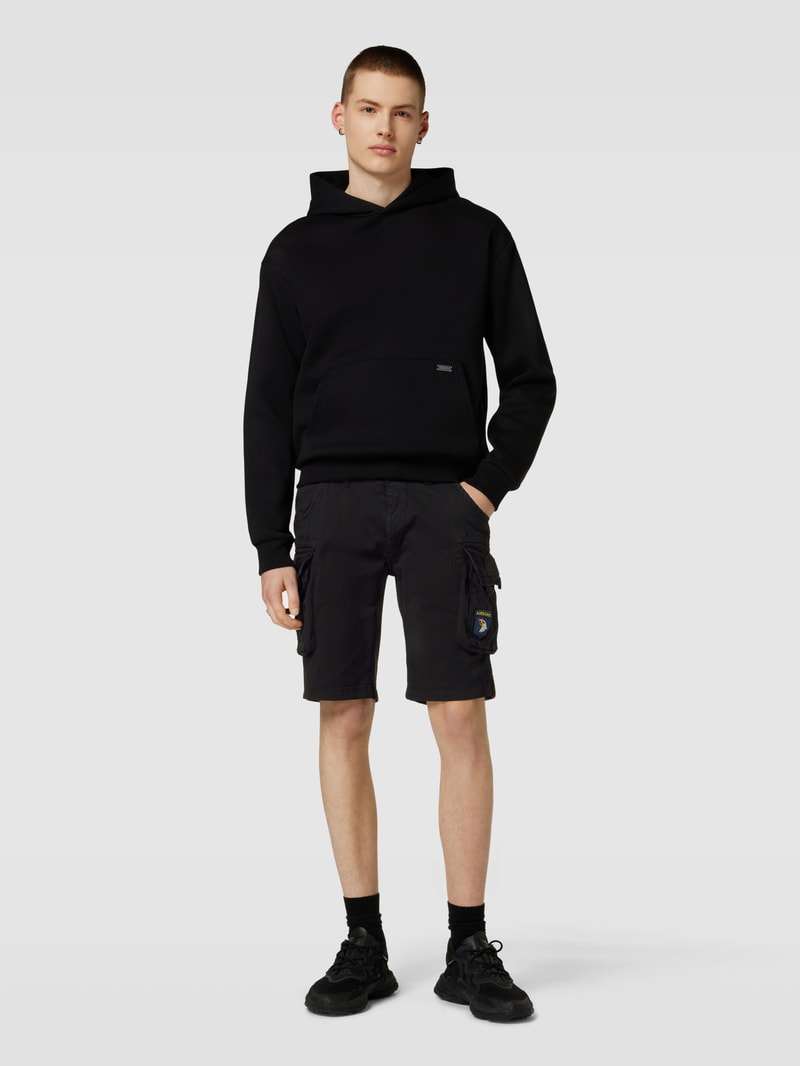 Bermudas mit Label-Details in schwarz