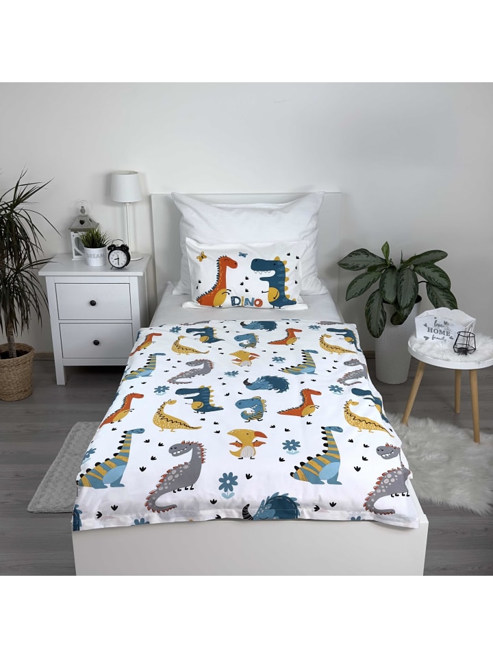 JERRY FABRICS 2-tlg.Set: Babybettwäsche Dino 100 x 135 cm in Bunt günstig kaufen 100