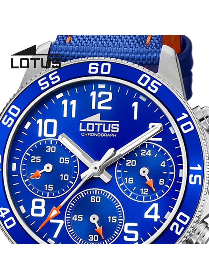 Lotus Chronograph-Armbanduhr Lotus Junior blau, orange mittel (ca. 36mm) günstig kaufen onesize