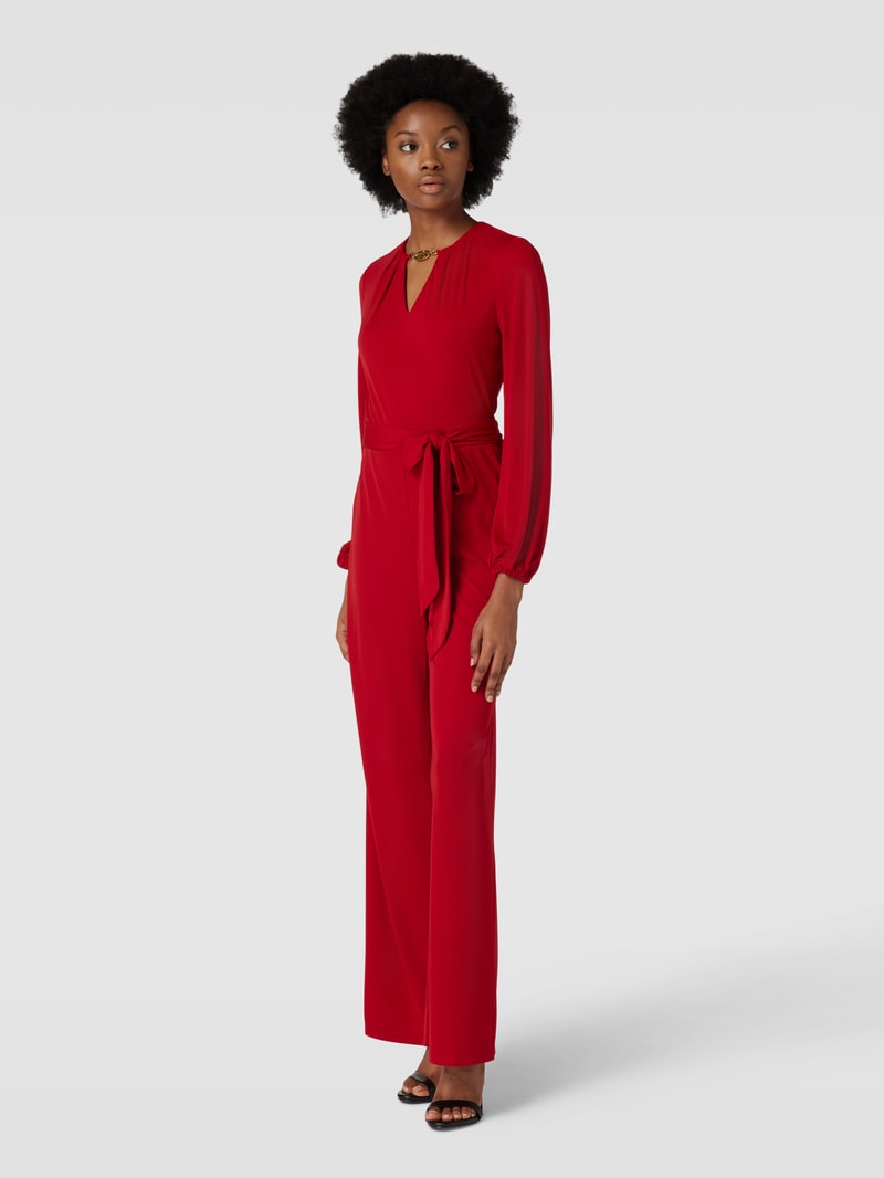 Jumpsuit mit Bindegürtel Modell 'DELAHANE' in rot
