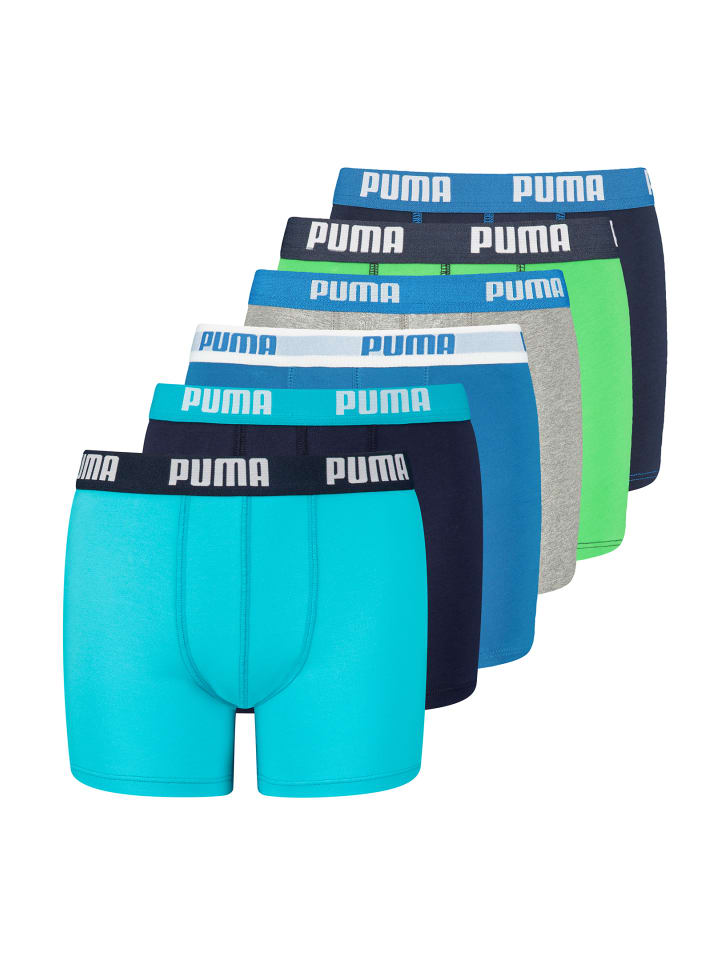 Puma Boxershorts BOYS BASIC BOXER 6er Pack in grün günstig kaufen 140