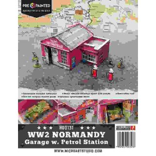 WW2 Normandy Garage w. Petrol Station (PREPAINTED)