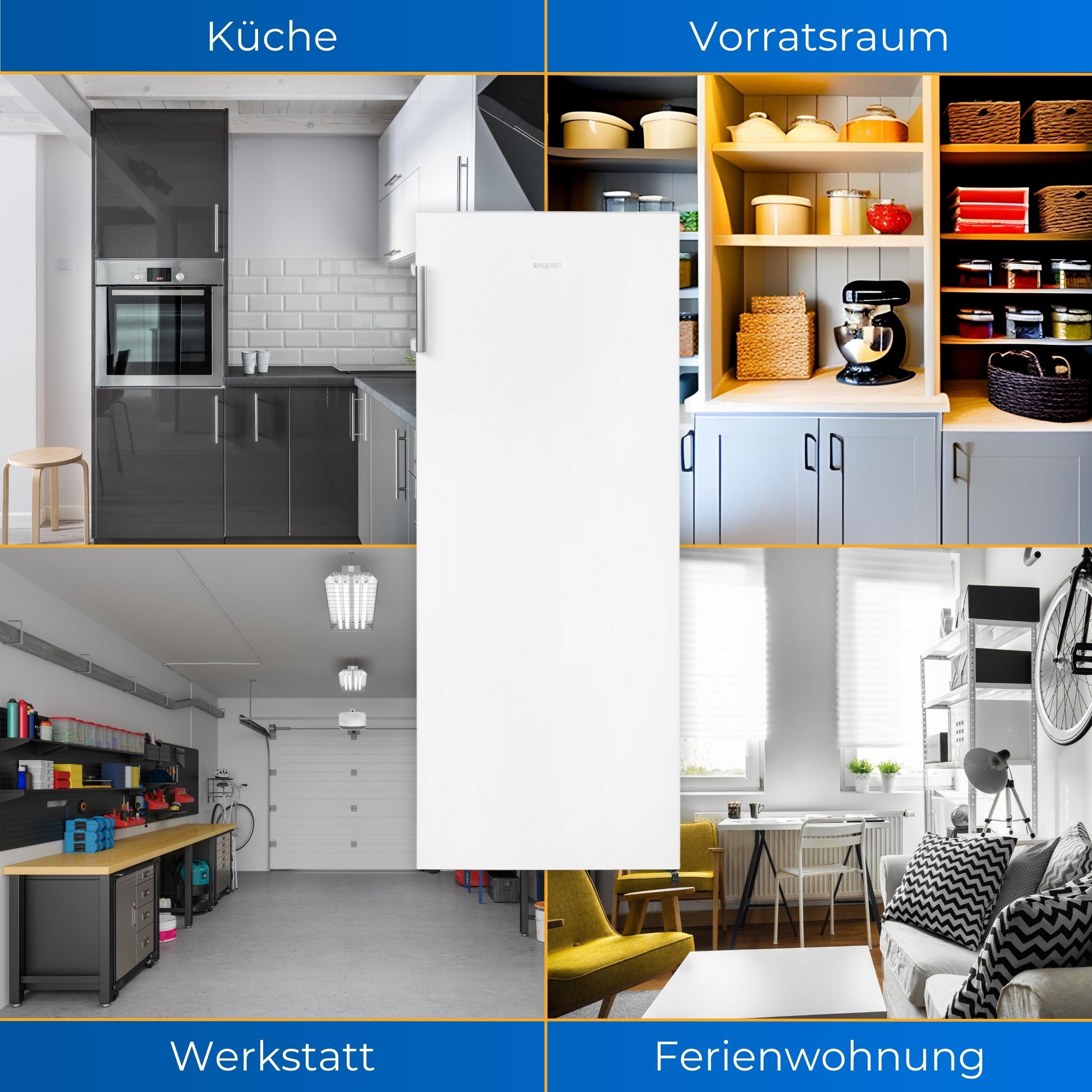 exquisit Gefrierschrank GS5231-NF-H-010E weiss, 143.5 cm hoch, 56 cm breit, XL-Lagerung mit komfortablen No Frost & Schnell-Gefrieren