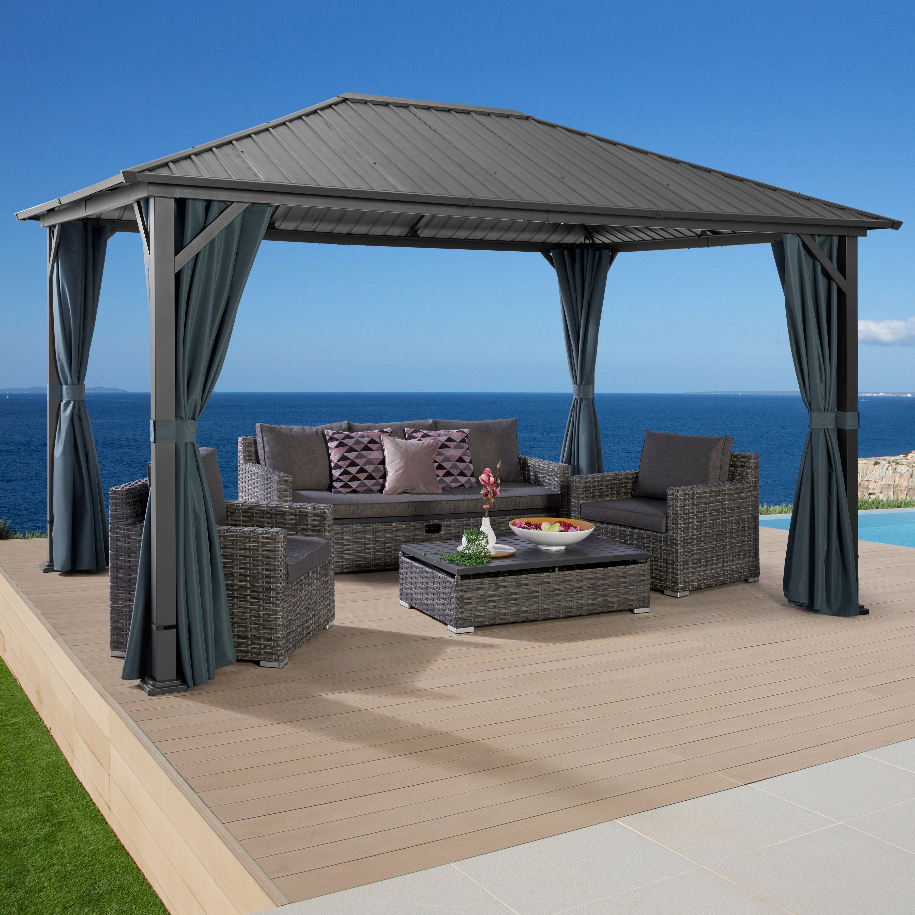 KONIFERA Pavillon Samos, BxT: 300x400 cm, Stahlgestell, ohne Seitenteile