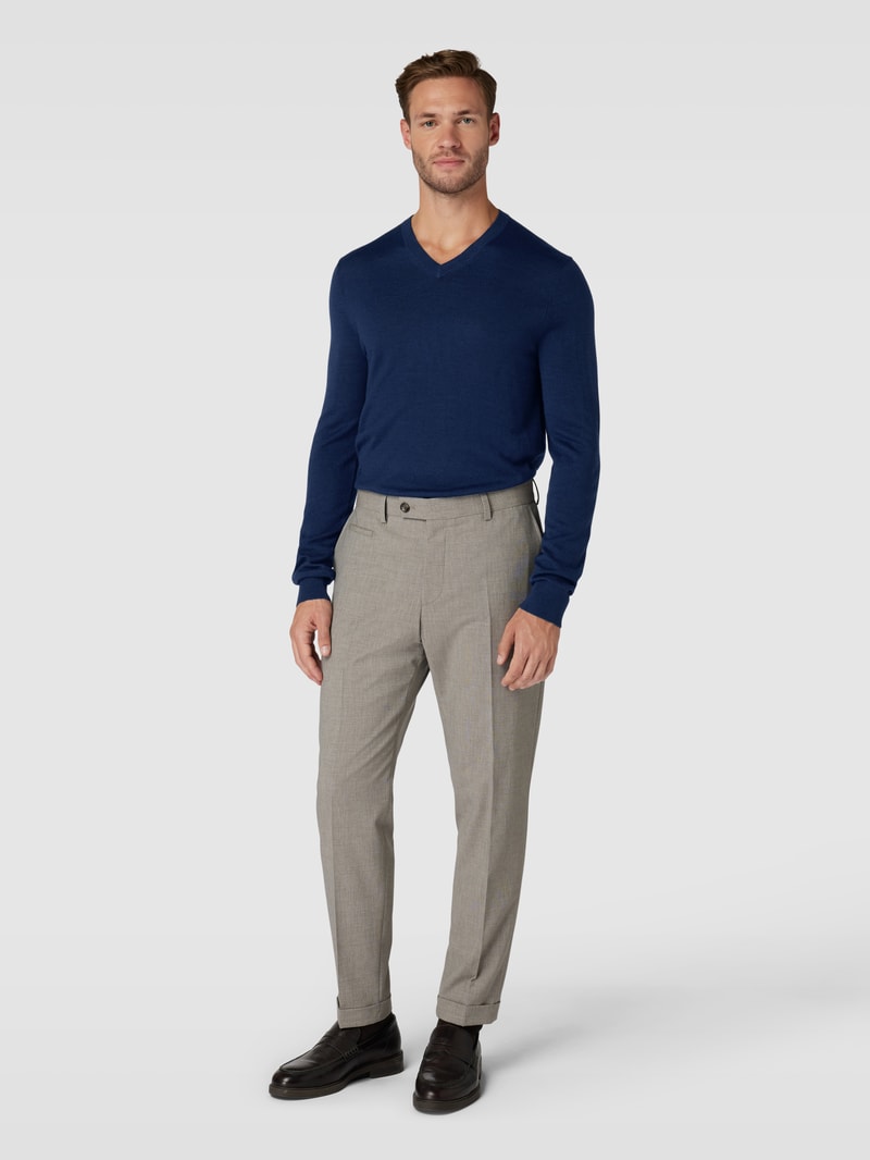 Strickpullover in dunkelblau meliert