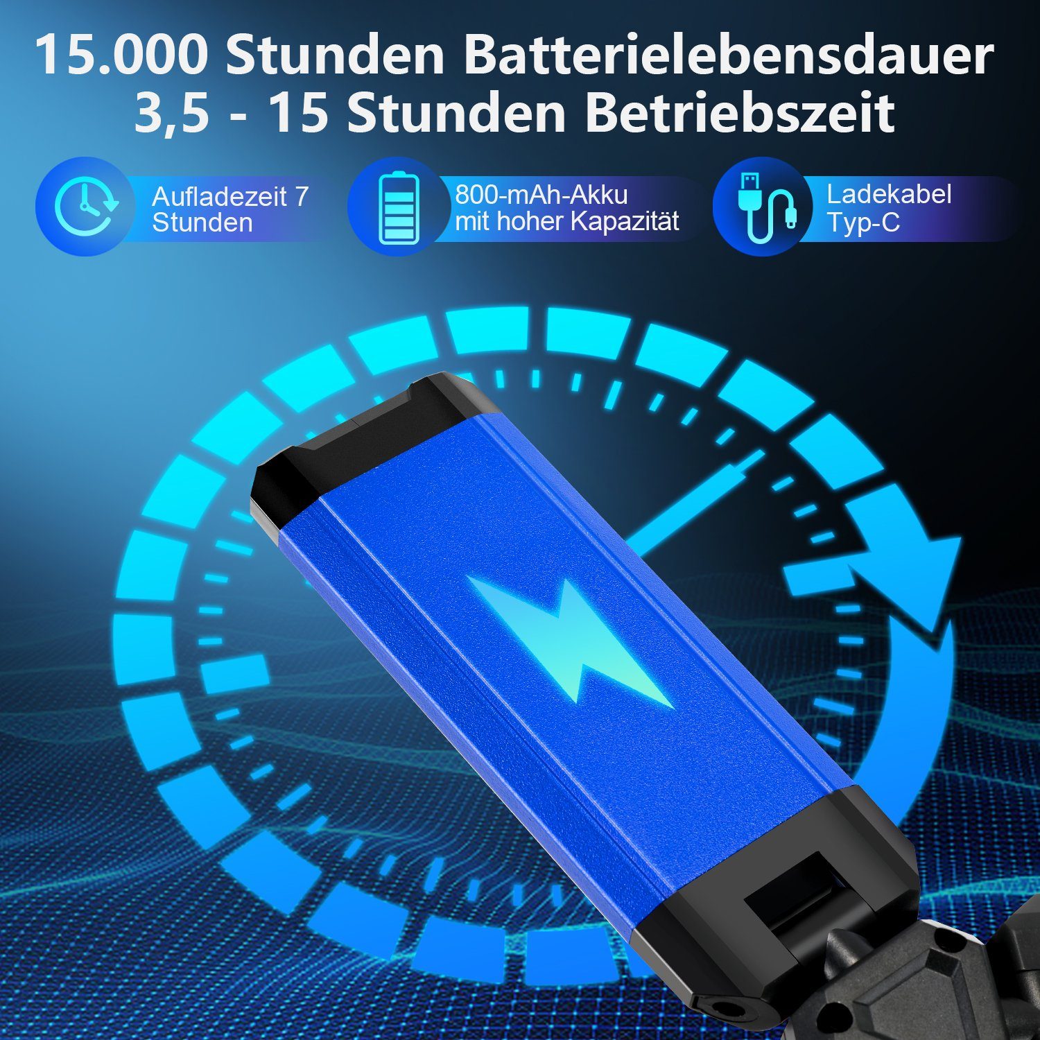Yakimz Baustrahler LED Akku Fluter Aufladbar Camping Baustrahler abnehmbarem Dimmbar