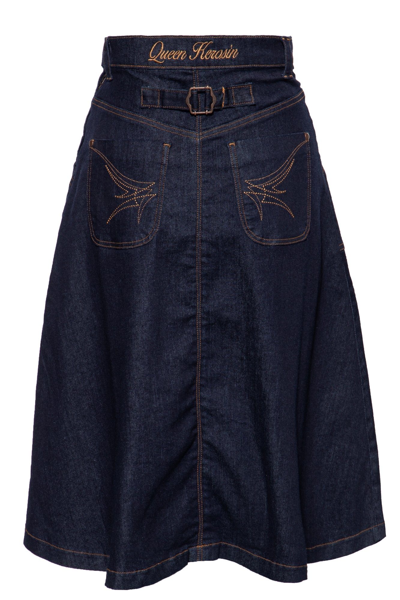 QueenKerosin A-Linien-Rock aus elastischem Denim