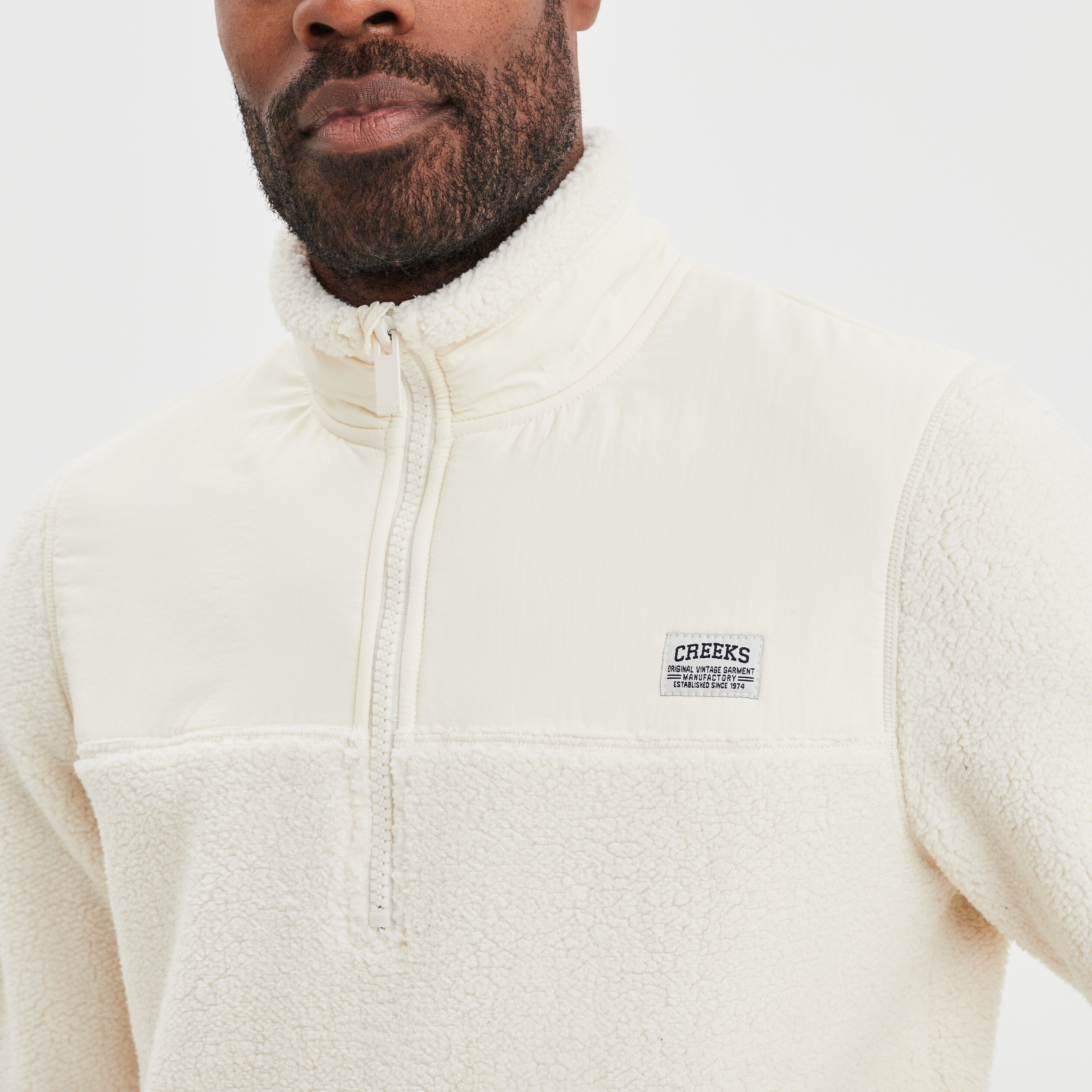 Sweat camionneur polaire Creeks blanc homme | La Halle