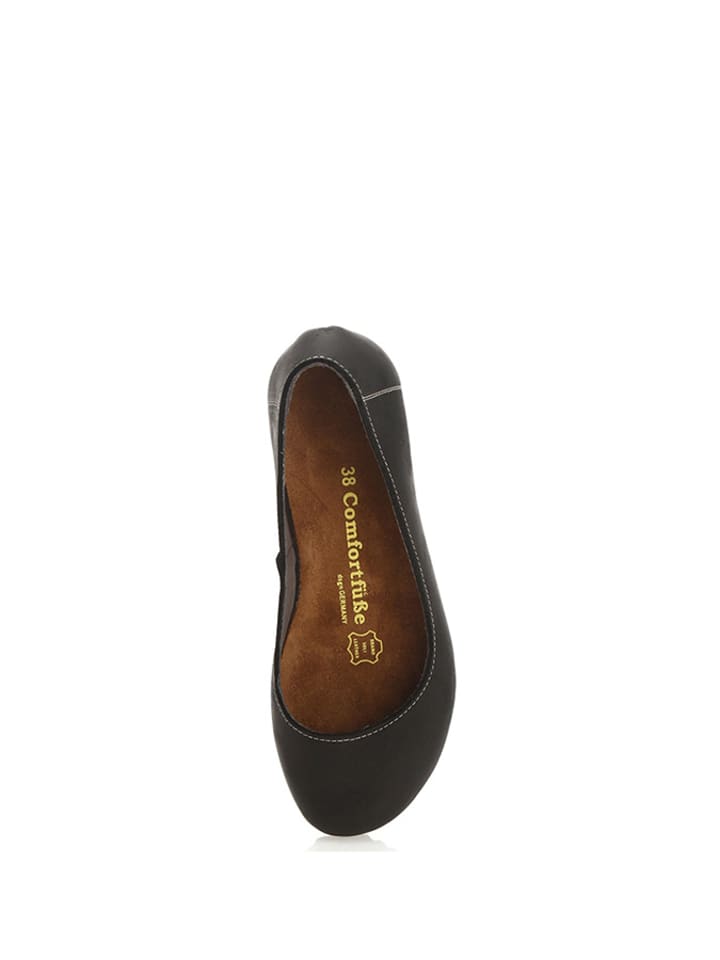 Comfortfusse Leder-Ballerinas in Schwarz günstig kaufen