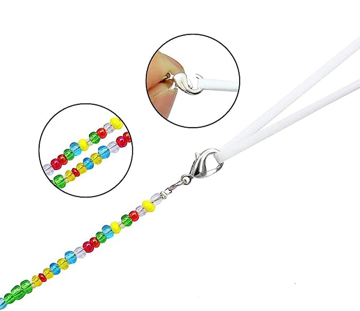 DRSEON Brillenkette 4 Stück Brillenkette, Bunte Perlen Maskenband