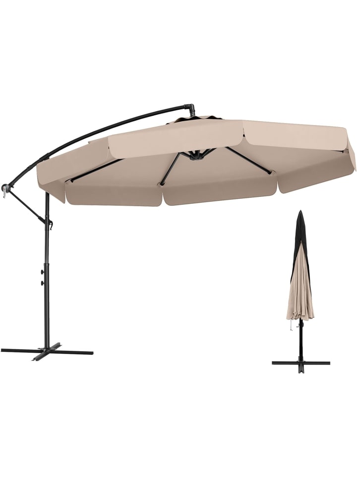 COSTWAY Sonnenschirm 300 cm, inkl. Schutzhülle in Beige günstig kaufen onesize