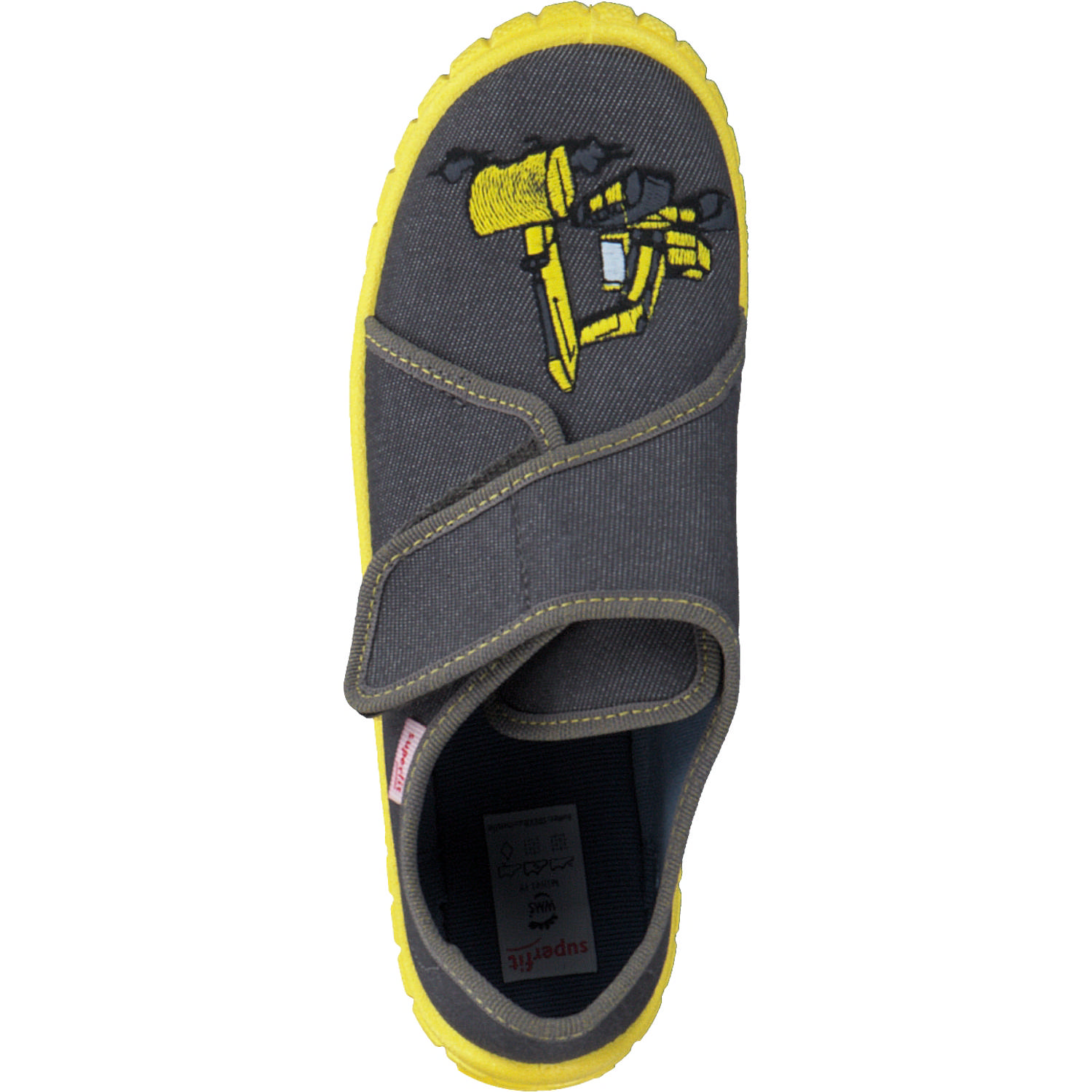 Superfit BILL 00278, Hausschuhe, Kinder, GRAU/GELB