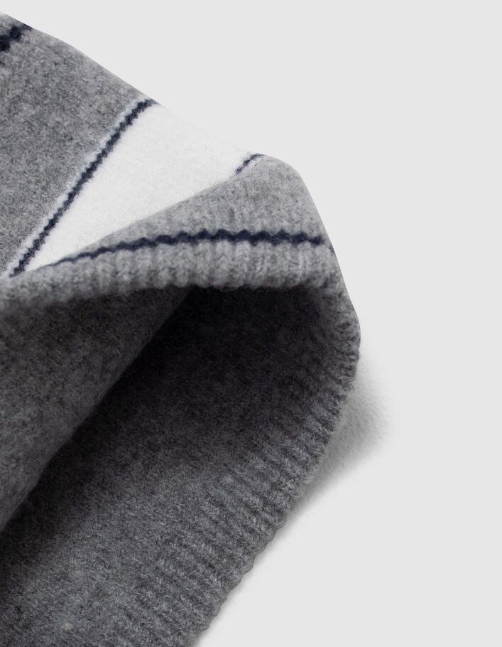 Snood gris tricot jacquard message garçon