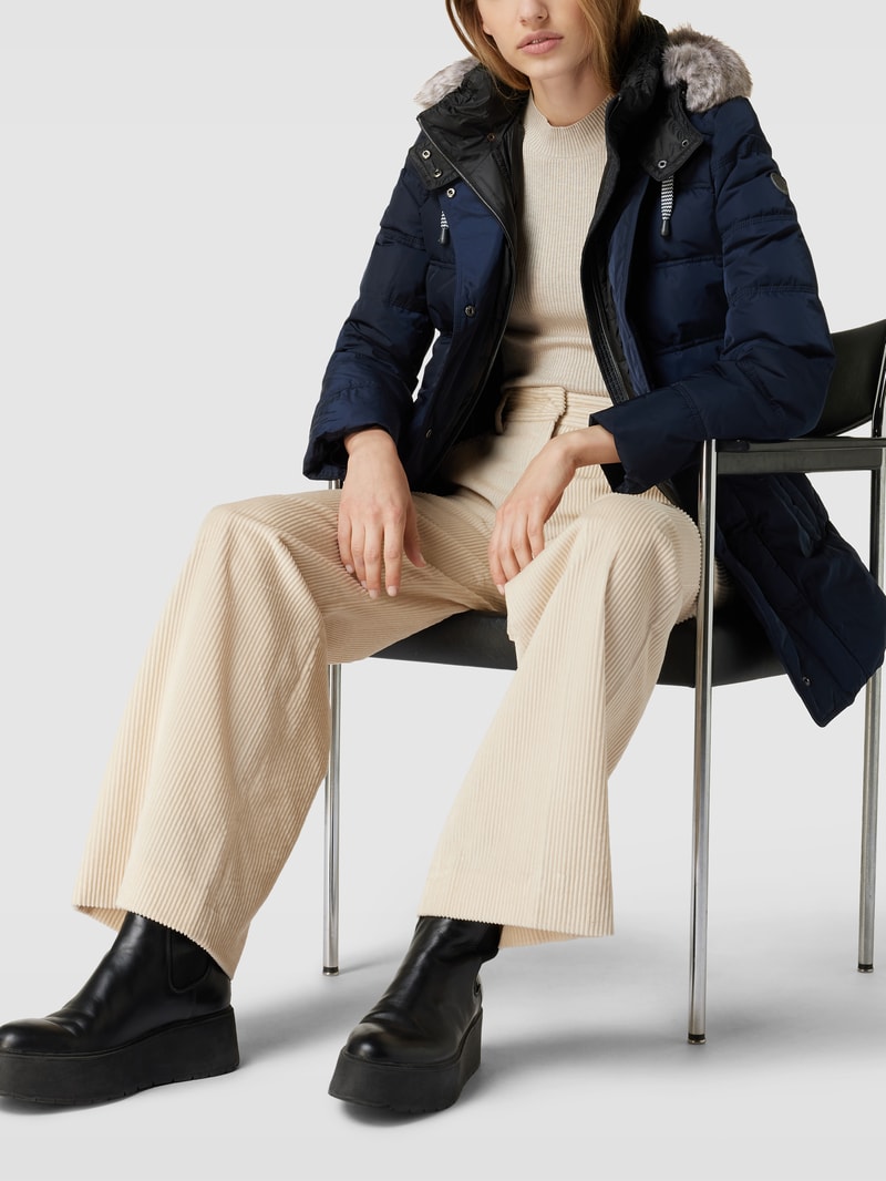 Steppjacke mit abnehmbarer Kapuze in marineblau
