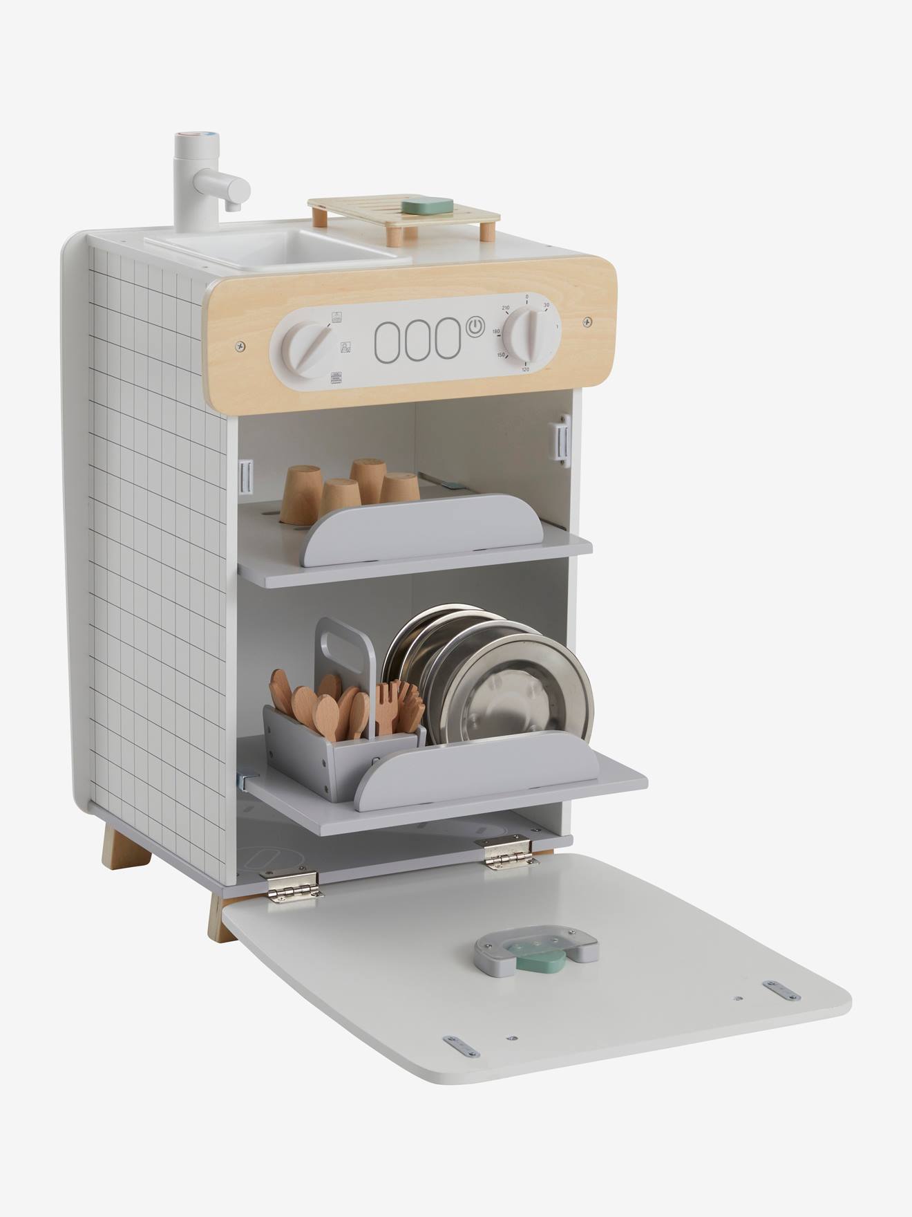 Vertbaudet Spülmaschine, Holz FSC - mehrfarbig