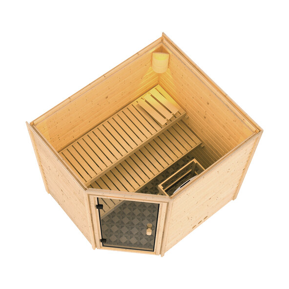 Sauna-Set Vera mit Ofen, naturbelassen, 4,5 kW