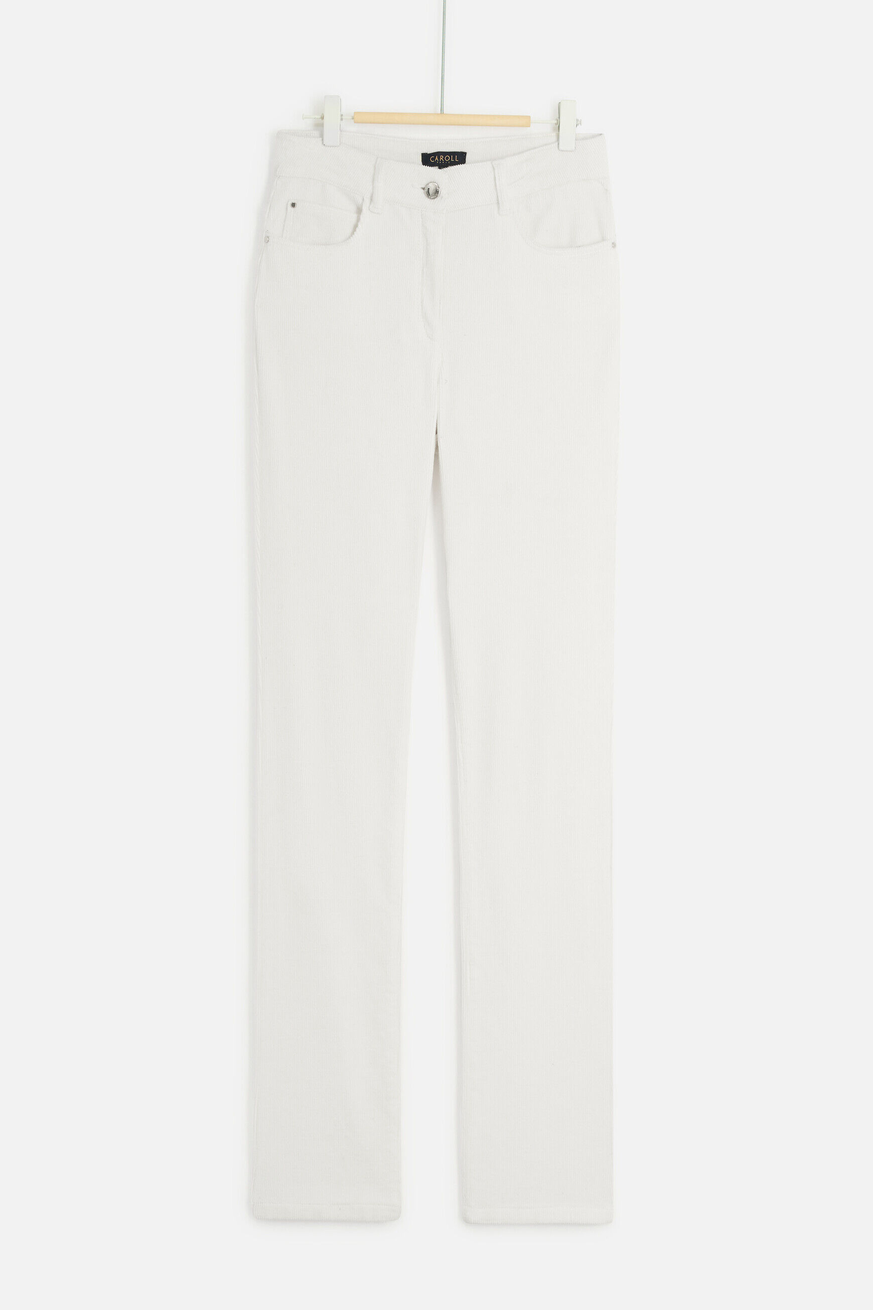 pantalon chicago velours ivoire femme