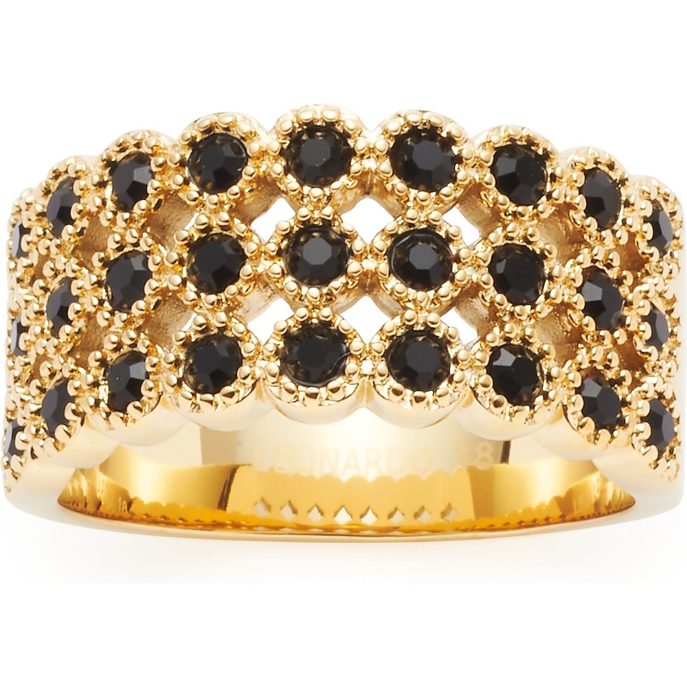 Leonardo Bague pour femme Acier inoxydable noir Bague