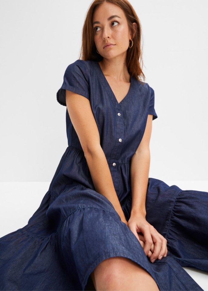 Kurzes Jeanskleid mit Knopfleiste