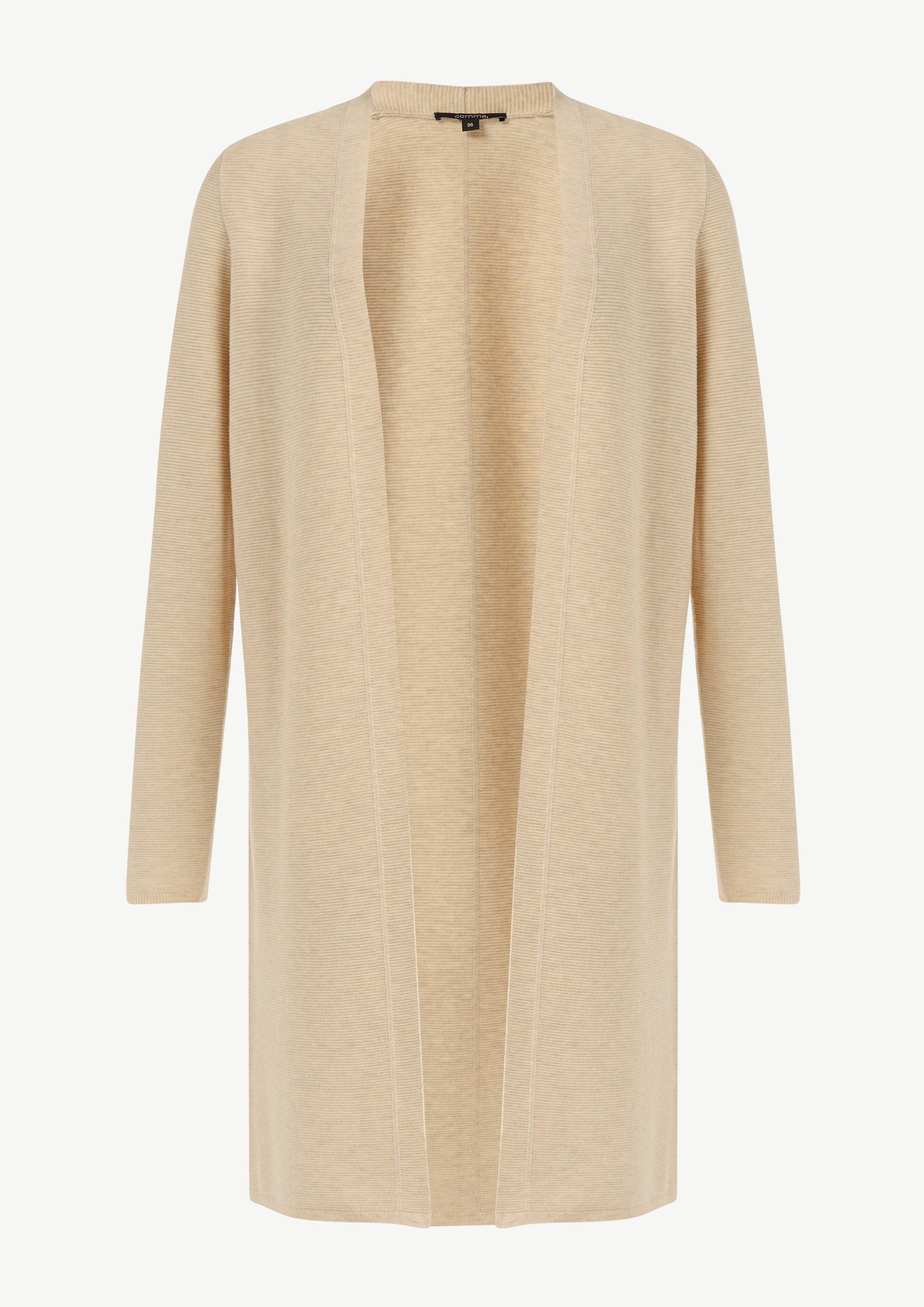 Long-Cardigan ohne Verschluss - beige