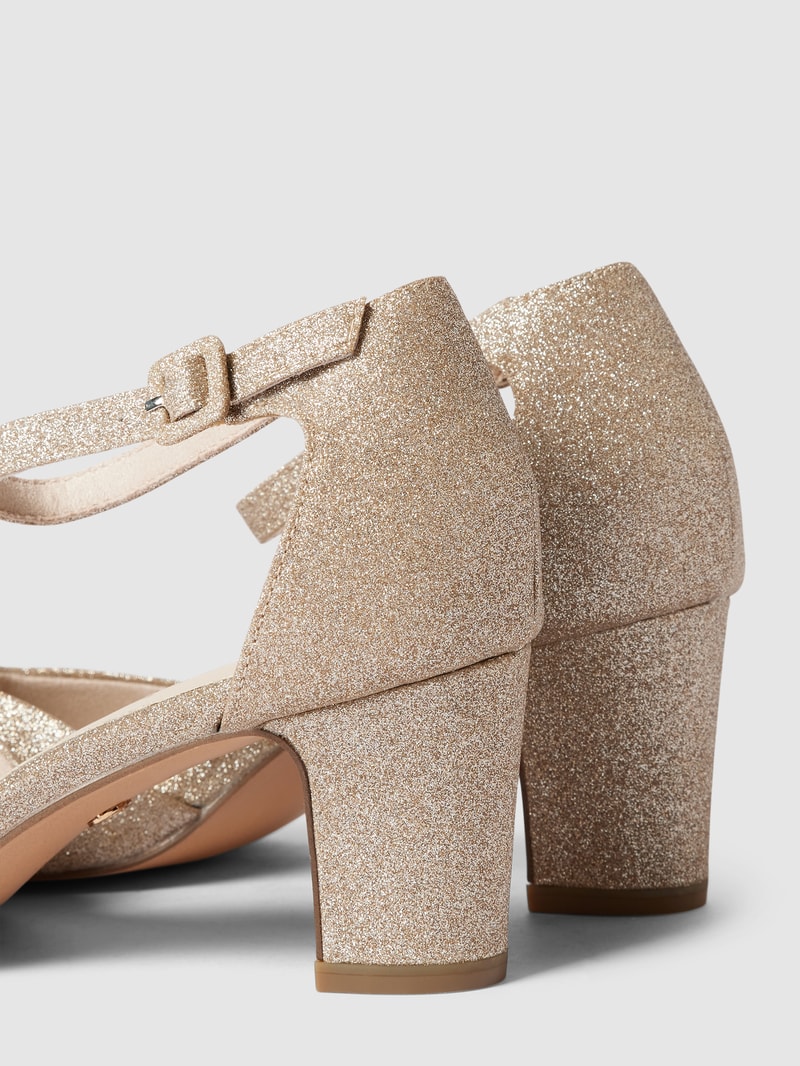 Pumps mit schimmernder Optik in gold