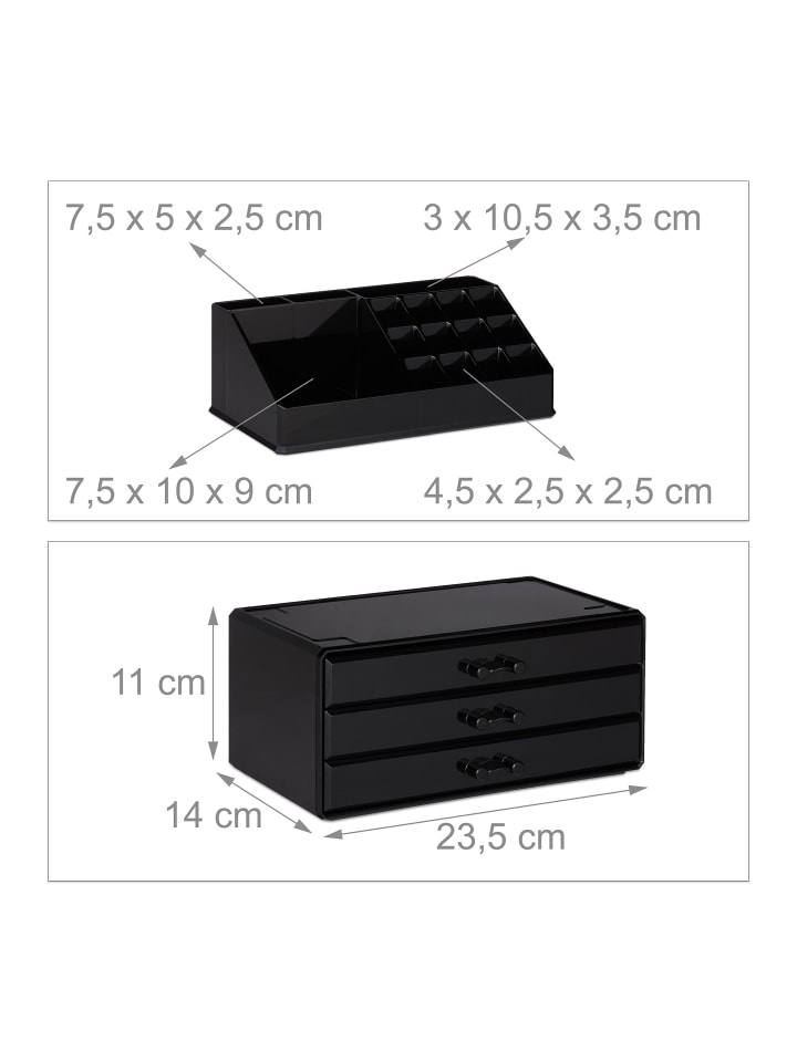relaxdays Makeup Organizer in Schwarz günstig kaufen onesize