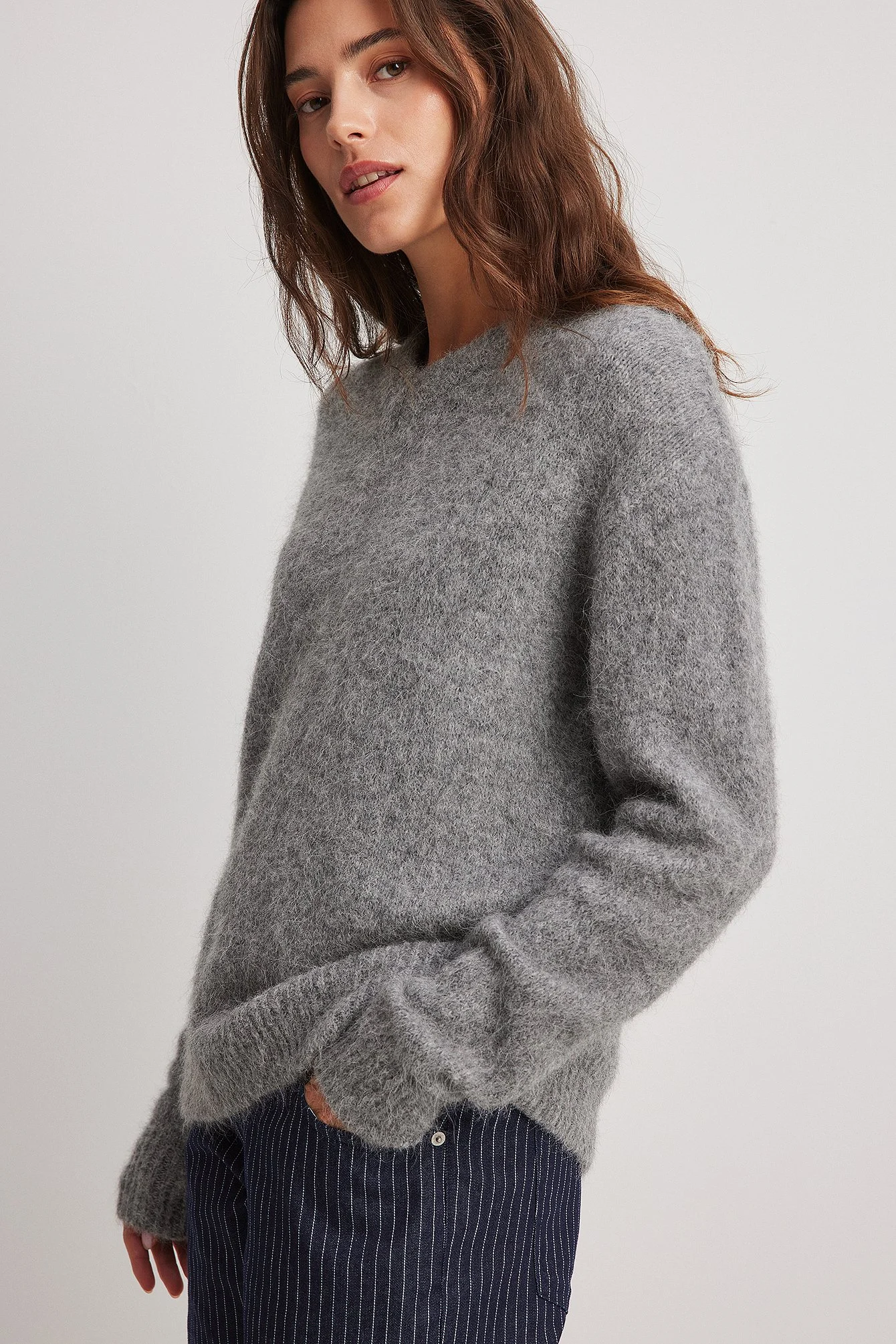 Pullover mit V-Ausschnitt aus Wollmischung